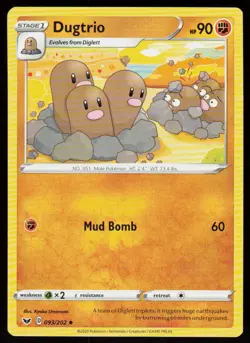 Dugtrio 093/202 Uncommon Sword & Shield Pokemon Near Mint - Image 1