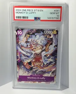Bandai Monkey D. Luffy One Piece CCG ST18-041 Starter Deck Foil PSA 10 - Image 1