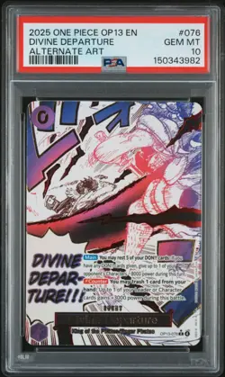 2025 ONE PIECE OP13 #076 CARRYING ON HIS WILL DIVINE DEPART EVENT ALT ART PSA 10 - Image 1