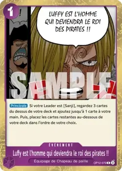 Carte One Piece LUFFY EST L'HOMME R OP12-079 L'Heritage Du Maitre Neuve FR - Image 1
