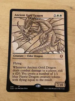 MTG Ancient Gold Dragon Showcase NM Commander Legends: Battle for Baldur's Gate - Image 1