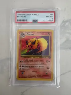1999 Pokemon Jungle Flareon #19 PSA 8 Near Mint English - Image 1