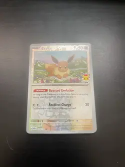 Eevee 074/131 Sv: Prismatic Evolutions Promo Holo 2025 Pokemon Day Stamp - Image 1