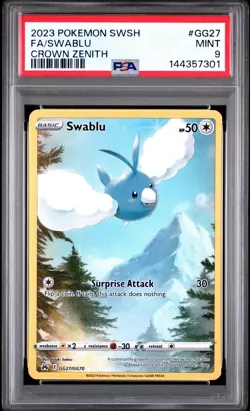 2023 POKEMON SWORD AND SHIELD CROWN ZENITH #GG27 FA/SWABLU CROWN ZENITH PSA 9 - Image 1