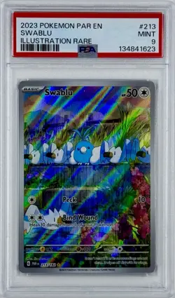 2024 Pokemon PAR EN Swablu #213 Illustration Rare Paradox Rift PSA 9 MINT - Image 1