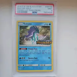 2018 POKEMON SM BLACK STAR PROMO LOST THUNDER PRERELEASE SUICUNE-HOLO PSA 9 - Image 1
