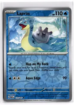 Lapras 131/165 Uncommon 151 Pokemon Reverse Holo Near Mint - Image 1