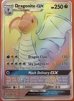 Pokemon Dragonite GX Full Art Holo Secret Rare Sm-Unified Minds 248/236 2019 - Image 1