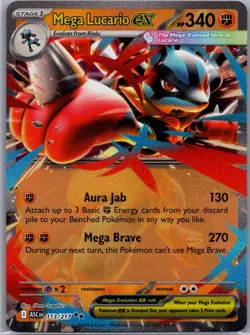 Mega Lucario ex 113/217 Double Rare Ascended Heroes Pokemon Near Mint - Image 1