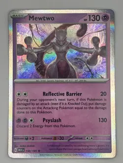Mewtwo 150/165 Rare 151 Pokemon Holo Near Mint - Image 1