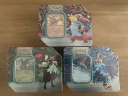 Pokemon TCG 2023 Paldea Partners Tins Set of 3 Factory Sealed - Image 1