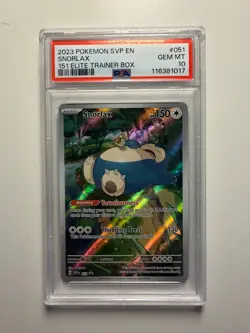 Snorlax SVP 051 Pokemon TCG Scarlet & Violet: 151 Illustration ETB Promo PSA 10 - Image 1
