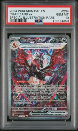 2024 POKEMON PAF EN-PALDEAN FATES SPECIAL ILLUSTRATION RARE CHARIZARD EX PSA 10 - Image 1