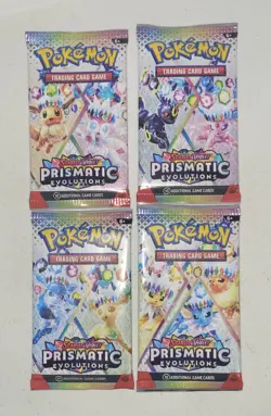 Pokemon Prismatic Evolutions Sealed Full Pack Cover Art Booster Packs Set Lot - Image 1