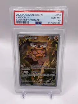 2025 POKEMON BLK EN-BLACK BOLT ILLUSTRATION RARE #131 LANDORUS PSA 10 - Image 1
