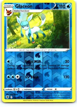Glaceon 038/189 Rare Astral Radiance Pokemon Reverse Holo Near Mint - Image 1