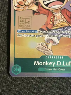 Monkey D Luffy P-037 1st Anniversary Tournament STAMPED Exclusive Promo - Image 3