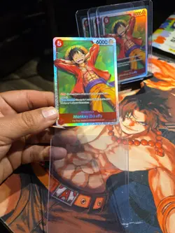 One Piece TCG SR Monkey.D.Luffy playset (x4) SR St21 Red English - Image 3