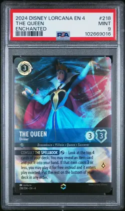 2024 DISNEY LORCANA EN 4-URSULA'S RETURN ENCHANTED THE QUEEN - DIVINER PSA 9 - Image 1