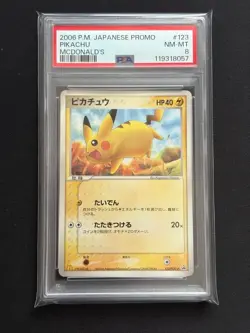 PSA 8 Pikachu 123 Promo McDonald's Happy Set Promo 2006 Pokemon Card Japanese - Image 1