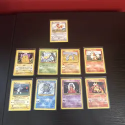Pokemon TCG Base Unlimited Non-Holo Card Lot Of 9 LP-MP - Image 1