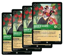 Disney Lorcana Queen of Hearts Quick-Tempered x 4 Rise Floodborn NM - Free Card - Image 1