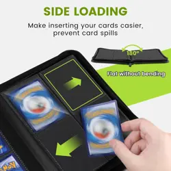 Trading Card Binder with Sleeves, Premium 4 Pocket Ringless Card Binder 160 Side - Image 4