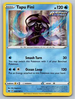 Tapu Fini 040/198 Holo Rare Chilling Reign Pokemon Holo Near Mint - Image 1