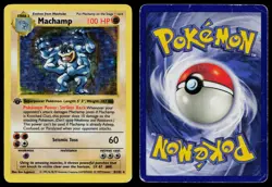 MACHAMP (BASE SET SHADOWLESS) 8/102 HOLO HOLO RARE DECK EXCLUSIVES POKEMON HP - Image 3