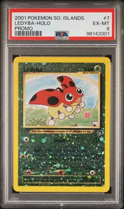 Pokemon Ledyba Southern Islands Reverse Holo Promo #7 PSA 6 - Image 1