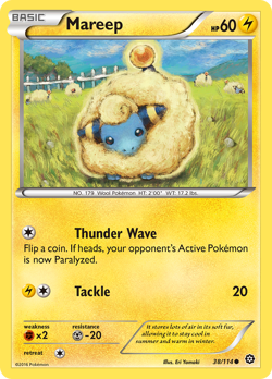 Mareep 38/114 Common Steam Siege Pokemon Near Mint - Image 1