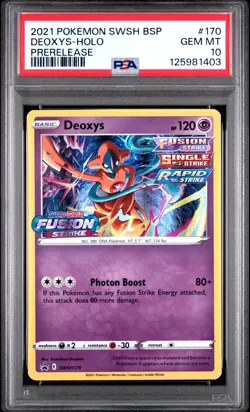 2021 POKEMON SWSH BLACK STAR PROMO PRERELEASE #170 DEOXYS-HOLO PSA 10 - Image 1