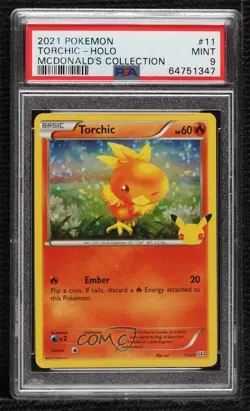 Torchic Confetti Holo Pokemon Sword & Shield McDonald's Collection #11 - Image 1