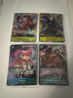 One Piece TCG Illustration Box Vol. 3 & 4 Promos - Luffy, Zoro, Mihawk, Perona - Image 1