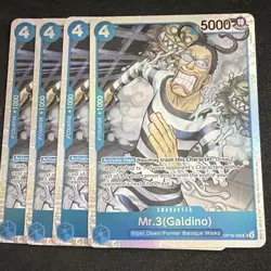 Playset Bandai One Piece TCG Mr. 3 (Galdino) OP16-056 Special Blue English x4 - Image 1