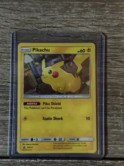 Pikachu SM157 SM Promo Holo Pokemon TCG Card English 60 HP Static Shock - Image 1