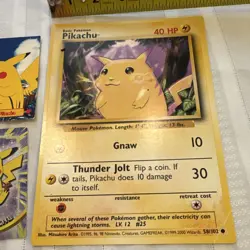 Pokemon Pikachu Lot Jumbo Promo 58/102 + Topps Series 1 & 2 Foil Cards - Image 4