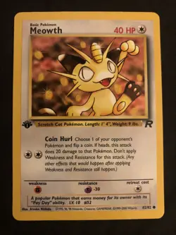 Meowth 1ST EDITION Pokemon Card 62/82 😼 - Image 1