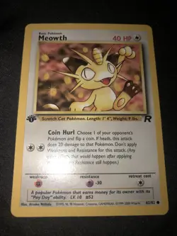 Meowth 1ST EDITION Pokemon Card 62/82 😼 - Image 2