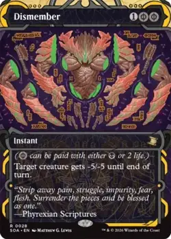 Dismember Borderless Secrets of Strixhaven NM MTG - Image 1