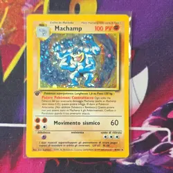 Wizards Pokemon TCG Machamp 8/102 Base Set Holo Rare 1st Ed Italian 1999 100HP - Image 1
