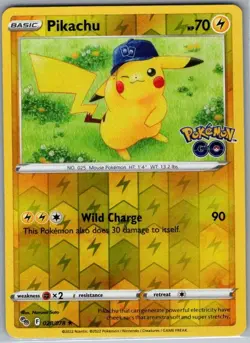Pikachu 028/078 Reverse Holo Pokemon GO - Pokemon Card - NM - Image 1