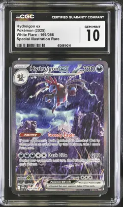 2025 Pokemon White Flare Hydreigon ex 169/086 SIR CGC 10 GEM MINT English - Image 1