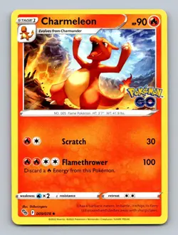 Charmeleon 009/078 Uncommon Pokemon GO Pokemon Near Mint - Image 1