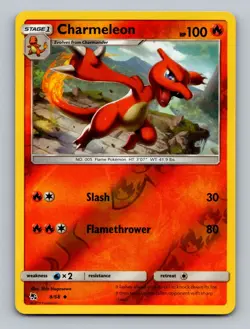 Charmeleon 8/68 Uncommon Hidden Fates Pokemon Reverse Holo Near Mint - Image 1