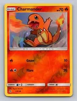 Charmander 7/68 Common Hidden Fates Pokemon Reverse Holo Near Mint - Image 1