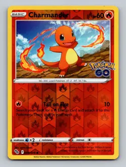 Charmander 008/078 Common Pokemon GO Pokemon Reverse Holo Lightly Played - Image 1