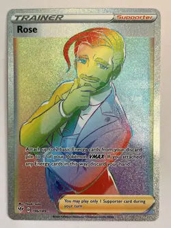 Pokemon Darkness Ablaze Rose 196/189 Rainbow Secret Rare Full Art Trainer NM - Image 1
