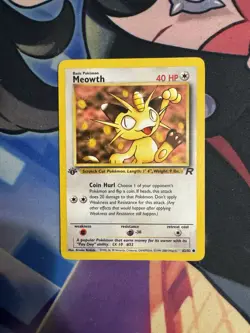 Meowth 62/82 Team Rocket-1st Edition Regular Light play Pokemon - Image 1
