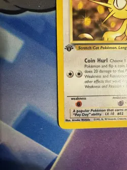 Meowth 62/82 Team Rocket-1st Edition Regular Light play Pokemon - Image 5